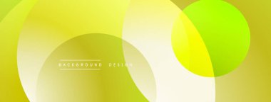 Soyut sarı, yeşil daireler kesişiyor. Modern tasarım, gradyanlar, yumuşak şekiller, metin arkaplan tasarımı içerir. Minimalist estetik.
