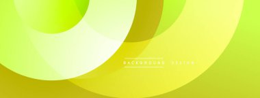 Soyut sarı arkaplan. Üst üste binen daireler dinamik ve modern görsel efektler yaratır. Dereceli gölgeler derinlik ve doku sunar. Minimalist tasarım.