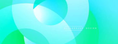 Soyut arkaplan özellikleri üst üste biniyor. Renkler açık mavi ile canlı yeşil arasında değişir. Dijital projeler için modern tasarım ögesi.