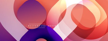 Soyut sıvı şekilleri örtüşür ve canlı renk değişimleri yaratır. Tasarım sıcak tonlar, mor aksanlar, modern estetik.