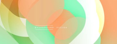 Soyut sıvı şekilleri örtüşür ve yumuşak renk değişimleri yaratır. Arka planda yumuşak kıvrımlar, şeftali rengi, nane rengi var. Tasarım modern ve rahatlatıcı..