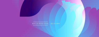Soyut gradyan katmanlar dinamik mor, mavi bileşim oluşturur. Arkaplan, pankart ve sunumlar için modern tasarım ögesi.