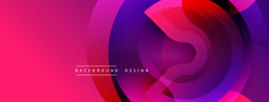 Soyut canlı katmanlar dinamik bileşim yaratır. Pembe, mor, kırmızı renkler kusursuz bir şekilde harmanlanarak modern arkaplan tasarımı oluşturur..