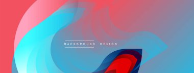 Soyut akışkan şekiller, canlı renkler modern tasarım yaratır. Eğim katmanları derinliği, hareketi ve görsel uyumu gösteriyor..