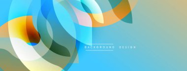 Soyut akışkan şekiller, canlı renkler, pürüzsüz eğimler. Modern tasarım, dinamik kompozisyon, açık mavi arkaplan.