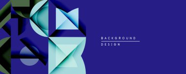 Soyut geometrik bileşim. Üst üste binen şekiller dinamik görsel efekt yaratır. Mavi, yeşil gradyanlar dizaynın hakimi. Arka planlar ve sunumlar için modern estetik.