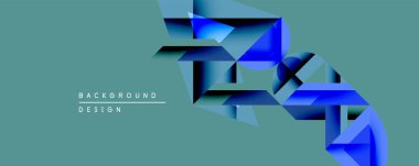 Soyut geometrik tasarım sessiz donuk arkaplan üzerinde katmanlı mavi şekiller içerir. Modern kompozisyon derinliği, hareketi ve görsel ilgiyi çağrıştırır. Dijital projeler için minimalist estetik.