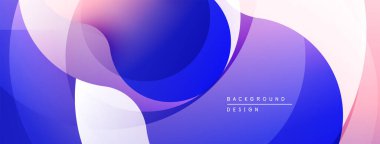 Soyut sıvı şekiller, canlı renklerin karışımı. Gradyan geçişler modern tasarım yaratır, düz eğriler hareketi işaret eder. Arkaplanda metin ögeleri.