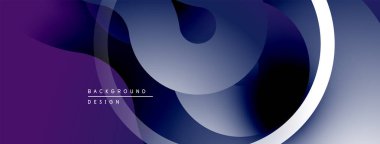 Soyut sıvı şekiller, değişken renkler, modern tasarım. Mor, mavi renkler dinamik görsel efekt yaratır. Minimalist arkaplan.