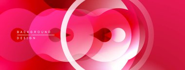 Soyut pembe gradyan katmanları dinamik dairesel bileşim oluşturur. Arkaplan ve sunumlar için modern tasarım ögesi.