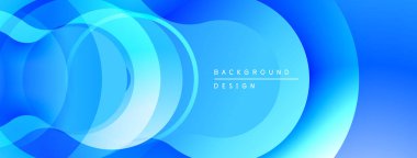 Soyut mavi katmanlar akıcı ve dinamik bir zemin oluşturur. Yumuşak eğimler hareketi, derinliği gösterir. Minimalist tasarım, modern estetik.