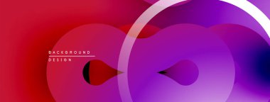 Soyut sıvı şekiller, canlı mor renkler, mor renkler. Pürüzsüz gradyanlar dinamik görsel efekt yaratır. Modern tasarım ögesi.