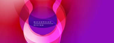 Soyut katmanlar canlı bir eğim yaratır. Pembe, mor renkler pürüzsüz bir şekilde harmanlanır. Arkaplan ve sunumlar için uygun modern tasarım.