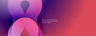 Soyut gradyan şekiller canlı bir arkaplan oluşturur. Mor, pembe renkler düzgün bir şekilde harmanlanarak modern estetik sunuyor. Minimalist tasarım.