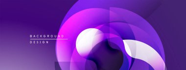 Soyut mor tasarım, üst üste binen daireler, gradyanlar. Modern, dinamik kompozisyon görsel ilgi yaratır. Minimalist estetik.