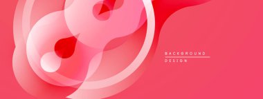 Soyut pembe tasarım. Üst üste binen daireler dinamik görsel efekt yaratır. Yumuşak eğim, modern estetik. Basit, zarif bir arkaplan.