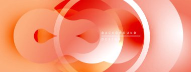 Soyut gradyan şekiller çakışıyor, dinamik görsel etki yaratıyor. Sıcak renkler kompozisyona hakim, enerji ve modernite öneriyor..