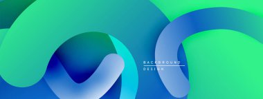 Soyut sıvı şekilleri, canlı mavi, yeşil gradyanlar. Modern tasarım, pürüzsüz geçişler, dinamik kompozisyon. Arkaplan ögesi.