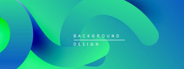 Soyut akışkan şekiller, canlı turkuaz, yeşil eğimler. Modern tasarım ögesi, pürüzsüz geçişler, dinamik bileşim.