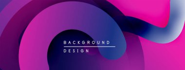 Soyut sıvı şekilleri, canlı pembeler, maviler dinamik arkaplan oluşturur. Modern tasarım elementleri hareket, derinlik.
