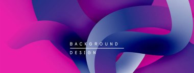 Soyut sıvı şekilleri canlı pembeler, morlar, maviler harmanlıyor. Modern tasarım dinamik görsel doku yaratır. Arkaplanda metin ögeleri.