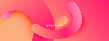 Soyut sıvı şekiller, canlı pembeler, portakallar. Modern tasarım, pürüzsüz eğimler dinamik kompozisyon yaratır. Projeler için arkaplan ögesi.