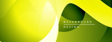 Soyut sarı, yeşil katmanlar dinamik zemin oluşturur. Pürüzsüz şekiller üst üste binerek modern görsel deneyimi oluşturur. Minimalist tasarım.