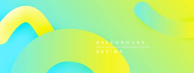 Soyut sıvı şekiller, canlı renklerin karışımı. Gradyan arka plan modern tasarım yaratır. Düz eğriler, dinamik bileşim.