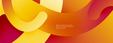 Soyut sıvı şekiller, sıcak renk paleti. Turuncu, sarı, kırmızı renkler dinamik bileşim oluşturur. Modern tasarım ögesi.