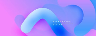 Soyut sıvı şekilleri pembe, mor ve mavi renkleri harmanlıyor. Modern tasarım hareketi, enerjiyi, yumuşak eğilimleri çağrıştırıyor. Arkaplan yaratıcılığı, yeniliği öneriyor.