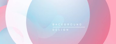 Soyut pastel şekiller kesişir. Yumuşak gradyanlar rahatlatıcı görsel efektler yaratır. Metin elemanları mevcut olan minimalist tasarım.