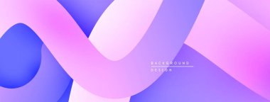 Soyut şekiller örtüşür, yumuşak eğimler yaratır. Pembe, mor renkler tasarıma hakim. Minimalist estetik, modern his.