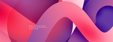 Soyut gradyanlar çakışıyor, dinamik görsel akış yaratıyor. Pembe, mor renkler kompozisyona hakim. Modern tasarım ögesi.