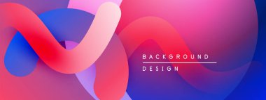 Soyut sıvı şekilleri canlı pembeler, maviler, morlar harmanlar. Modern tasarım hareketi, enerjiyi, görsel cazibeyi çağrıştırıyor. Arkaplan metni arkaplan tasarımı okur.