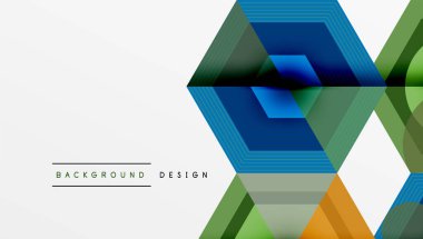 Soyut geometrik desen. Altıgenler üst üste binerek katmanlı görsel efekt yaratıyor. Renkler arasında mavi, yeşil, turuncu renkler var. Modern tasarım ögesi.