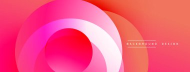 Soyut pembe eğimli daireler çakışıyor. Modern tasarım, canlı renkler, pürüzsüz geçişler dinamik görsel efektler yaratır. Çeşitli projeler için uygun arkaplan.