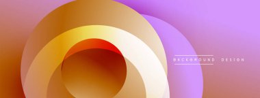 Soyut gradyan katmanlar dinamik görsel efekt yaratır. Sıcak renkler serin mor renklere karışıyor. Modern tasarım ögesi.