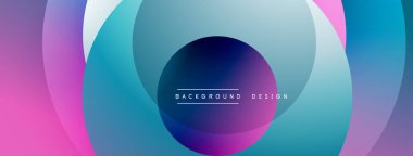 Soyut renkli katmanlar dinamik görsel efekt yaratır. Gradyan gölgeler karışıyor, dairesel desenler oluşturuyor. Modern tasarım ögesi.