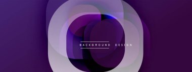 Soyut mor katmanlar dairesel tasarım yaratır. Metin elementleriyle modern, dinamik bir kompozisyon. Minimalist estetik, uygun arkaplan.