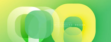 Soyut tasarım özellikleri üst üste binen daireler, gradyanlar. Sarı, yeşil renkler modern görsel efektler yaratır. Basit, temiz kompozisyon.