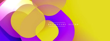 Soyut canlı katmanlar örtüşüyor. Sarı, mor, beyaz dinamik görsel efekt yaratır. Arka planlar için modern tasarım ögesi.