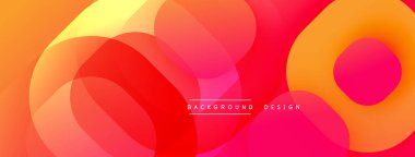 Soyut canlı katmanlar dinamik bileşim yaratır. Sıcak renkler harmanlanır, sıvı şekiller oluşur, modern tasarım ögesi.