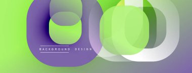 Soyut geometrik şekiller çakışıyor. Mor, yeşil, beyaz renkler modern tasarım yaratır. Arkaplan özellikleri metin arkaplanı, tasarım.