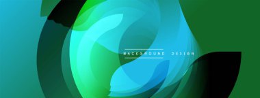 Soyut akışkan şekiller, canlı mavi, yeşil renkler. Modern tasarım, pürüzsüz gradyanlar dinamik görsel efekt yaratır. Mevcut en küçük metin.