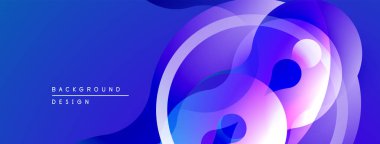 Soyut akışkan şekiller, canlı mavi mor gradyanlar. Modern tasarım unsuru, projeler için mükemmel bir zemin. Yumuşak geçişler, dinamik kompozisyon.