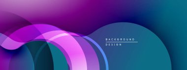 Soyut akışkan şekiller, canlı mor, mavi renkler. Modern tasarım, pürüzsüz gradyanlar dinamik görsel efekt yaratır. Minimalist stil.