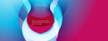 Soyut geometrik katmanlar canlı ve modern arkaplan yaratır. Mavi, mor, pembe renkler kusursuz bir şekilde harmanlanır. Minimalist tasarım.