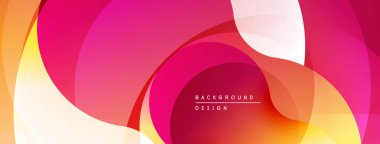 Soyut arkaplan özellikleri üst üste binen şekiller, canlı pembeler, sarılar, portakallar. Yumuşak gradyanlar modern görsel efekt yaratır.