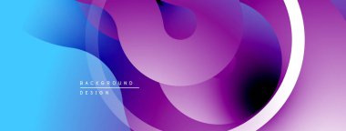 Soyut sıvı şekiller, canlı renklerin karışımı. Modern tasarım, pürüzsüz gradyanlar dinamik görsel efekt yaratır. Arkaplanda mor, mavi renkler var.