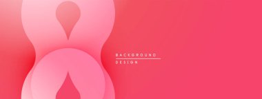 Soyut pembe arka plan. Üst üste binen şekiller yumuşak görsel doku yaratır. Gradyan derinlik ekler, basit tasarım.